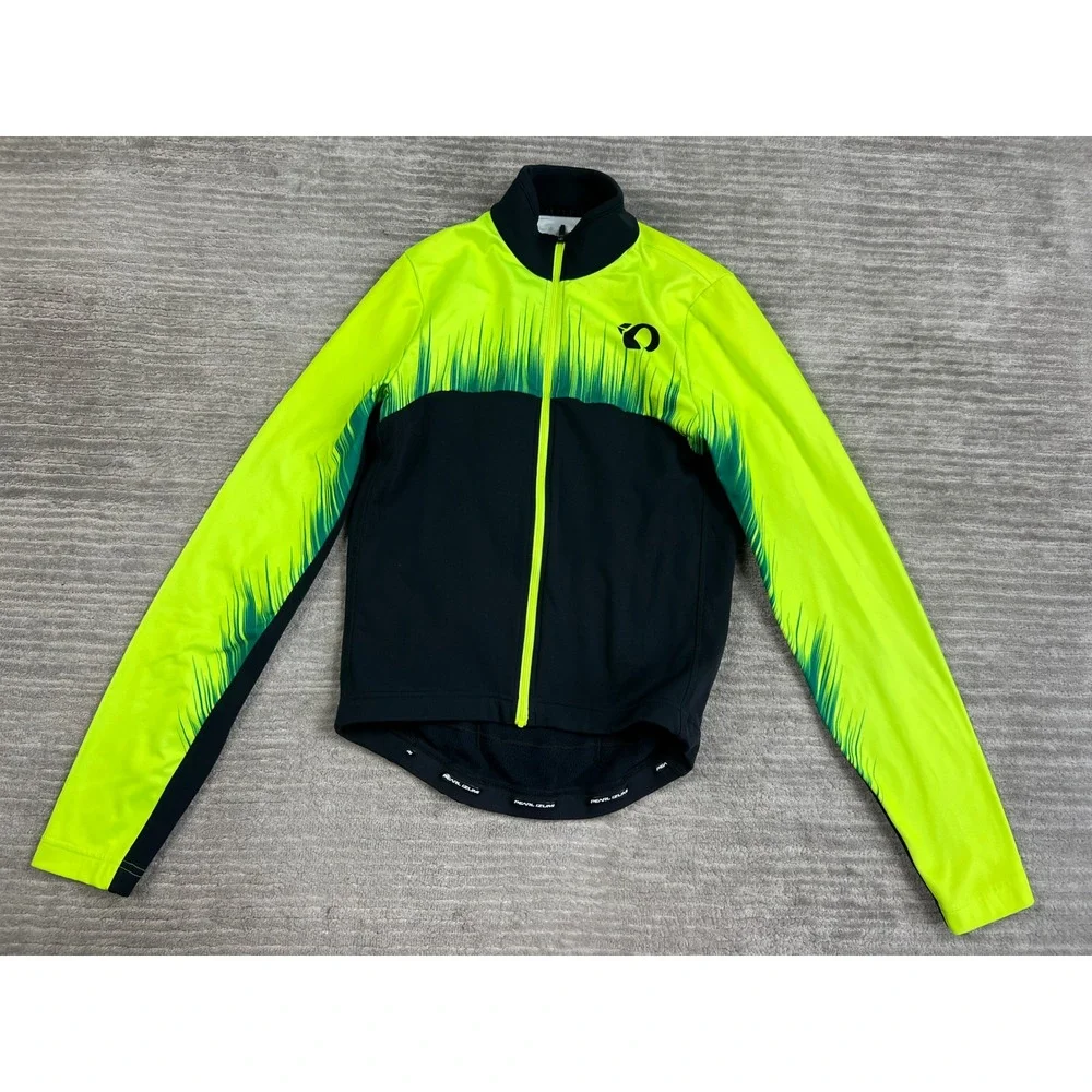 Pearl Izumi Cycling Jacket Mens Small Yellow Black SELECT Thermal Full Zip 28813